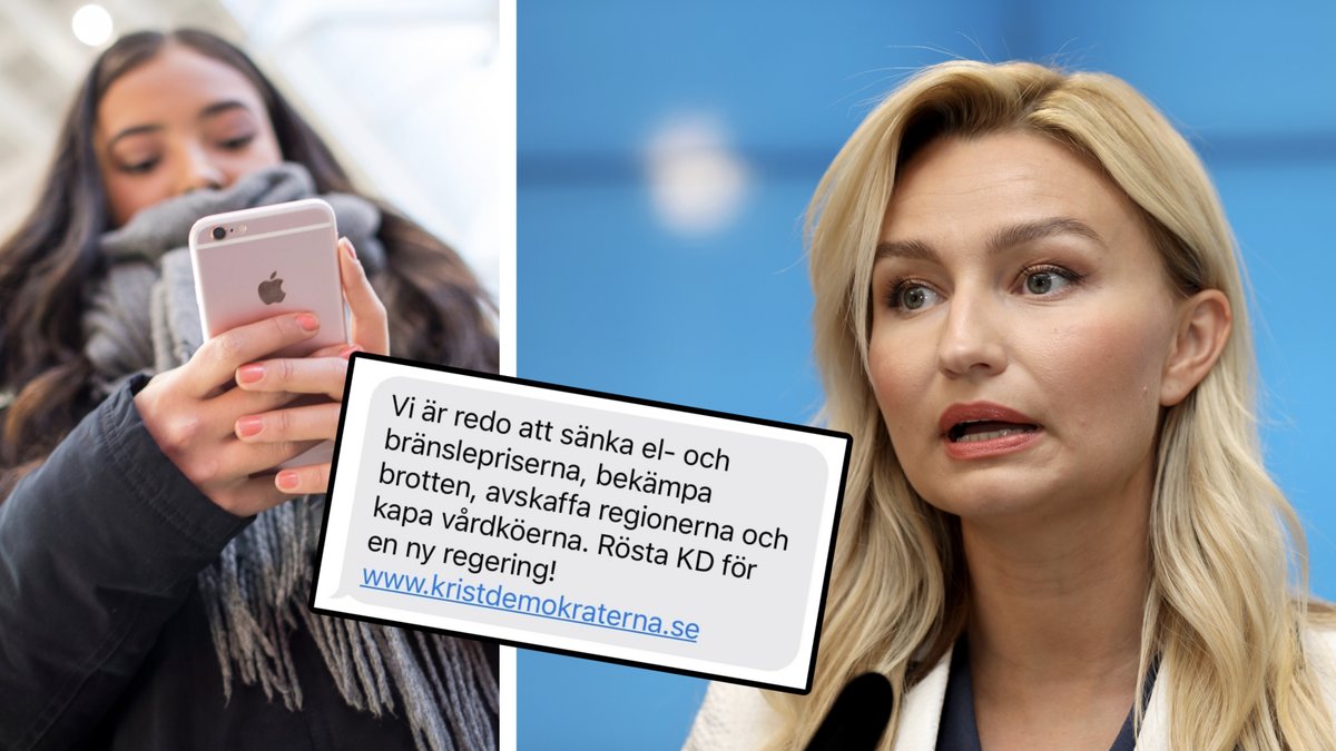 Ett mass-sms, där mottagarna uppmanas att rösta på Kristdemokraterna, har skickats till flera svenskar.